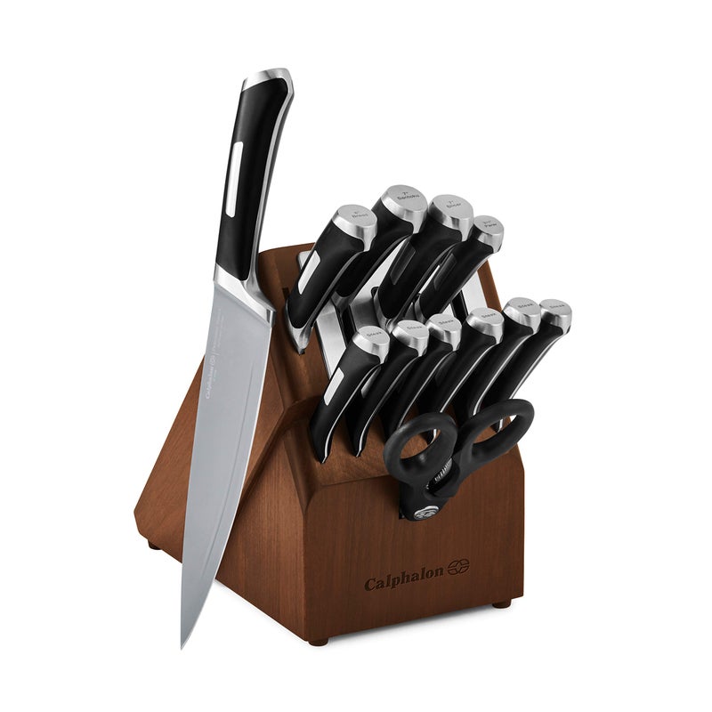 Calphalon Kitchen Knife Set with Self-Sharpening Block, 13-Piece NonStick Knives - Image 1